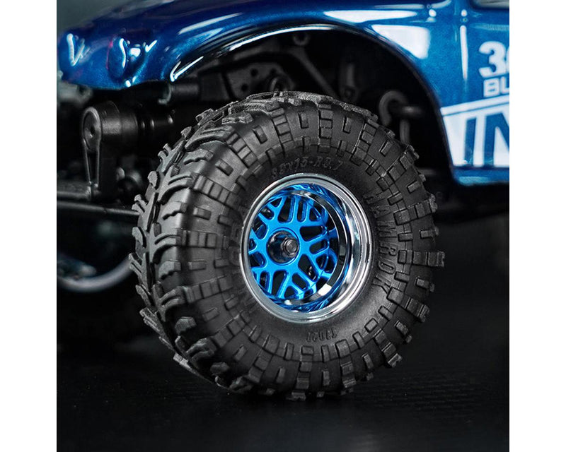 W7012BL-19 Injora 0.7" D19 ModuWheel Brass & Aluminum Micro Crawler Beadlock Wheels (Blue) (4) (8.4g ea) (-2mm Offset) (Ascent-32)