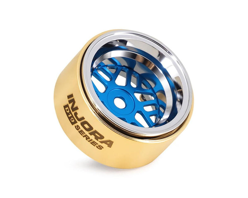 W7012BL-19 Injora 0.7" D19 ModuWheel Brass & Aluminum Micro Crawler Beadlock Wheels (Blue) (4) (8.4g ea) (-2mm Offset) (Ascent-32)