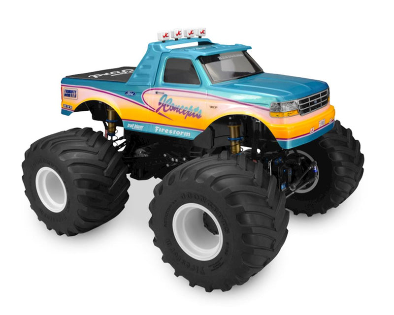 0303 JConcepts 1993 Ford F-250 Monster Truck Body w/Racerback 2 & Visor (Clear)