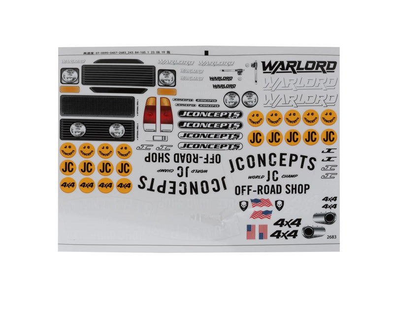0457 JConcepts JCI Warlord Pre-Trimmed 1/10 Tucked Rock Crawler Body (Clear) (12.3")