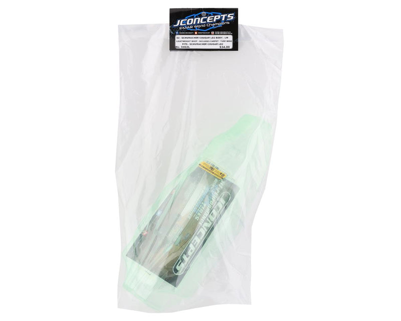 0472L JConcepts Schumacher Cougar LD2 S2 Body w/Carpet Wing (Clear) (Lightweight)
