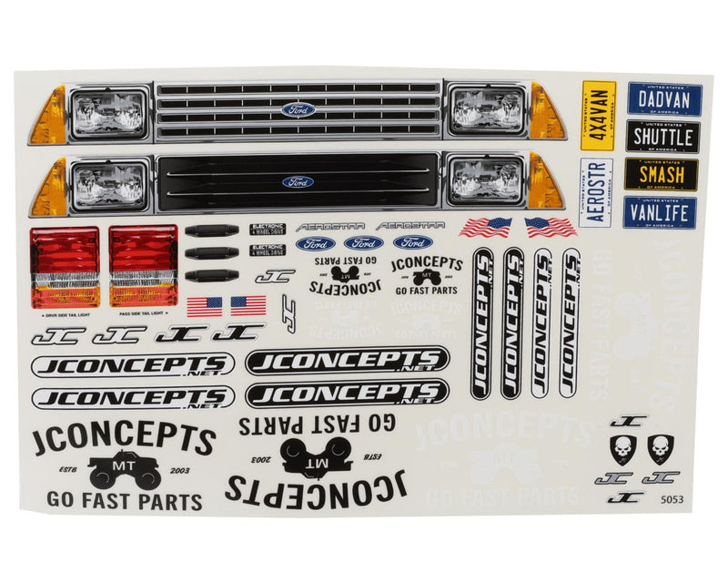 0484 JConcepts 1985 Ford Aerostar "BIGFOOT" Shuttle Regulator Body (Clear)