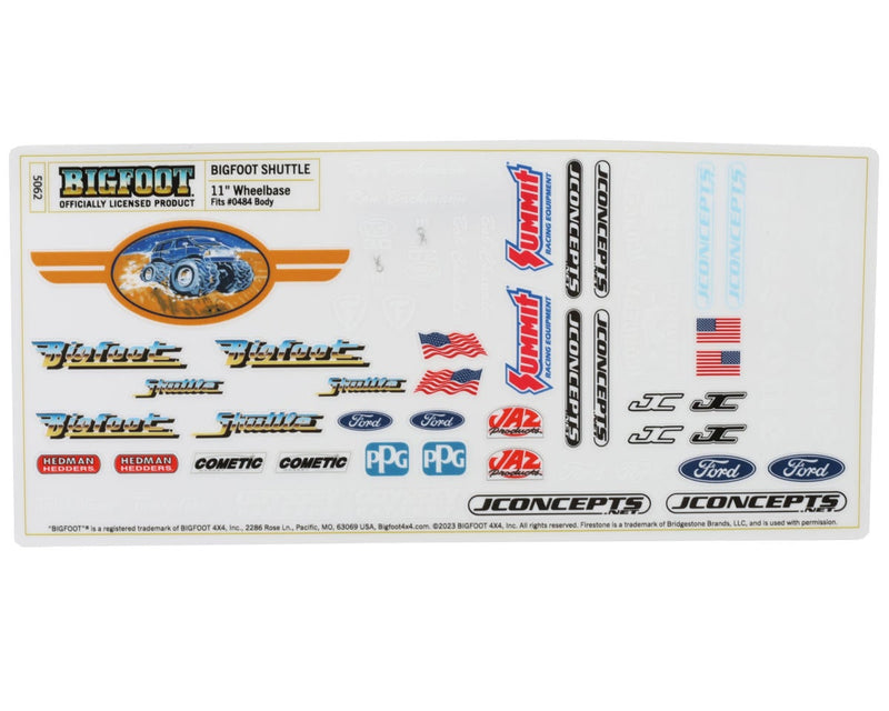 0484 JConcepts 1985 Ford Aerostar "BIGFOOT" Shuttle Regulator Body (Clear)