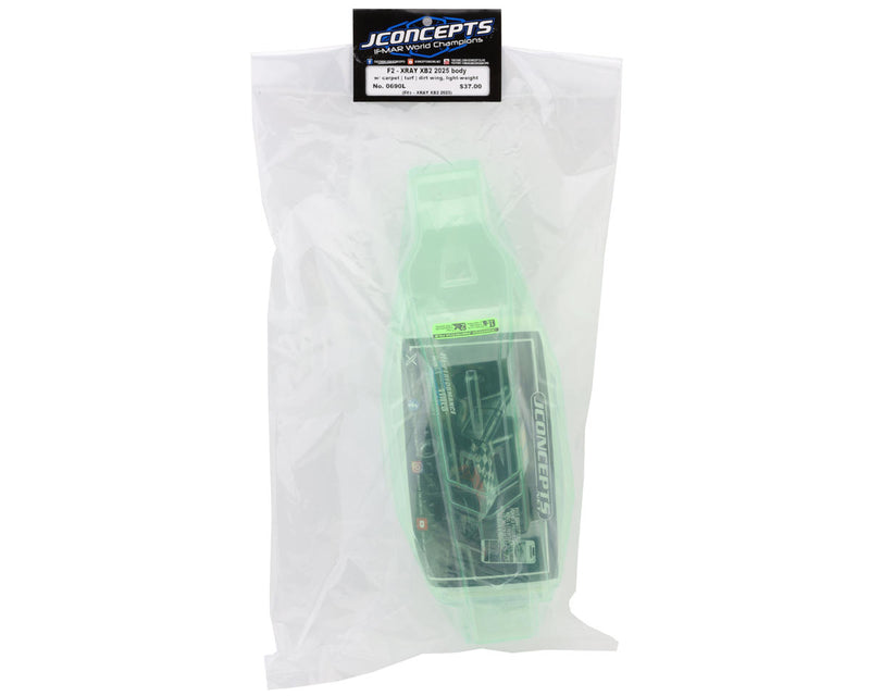 0690L JConcepts XRAY XB2 2025/2026 "F2" 1/10 Buggy Body (Clear) (Lightweight) w/Two Wings
