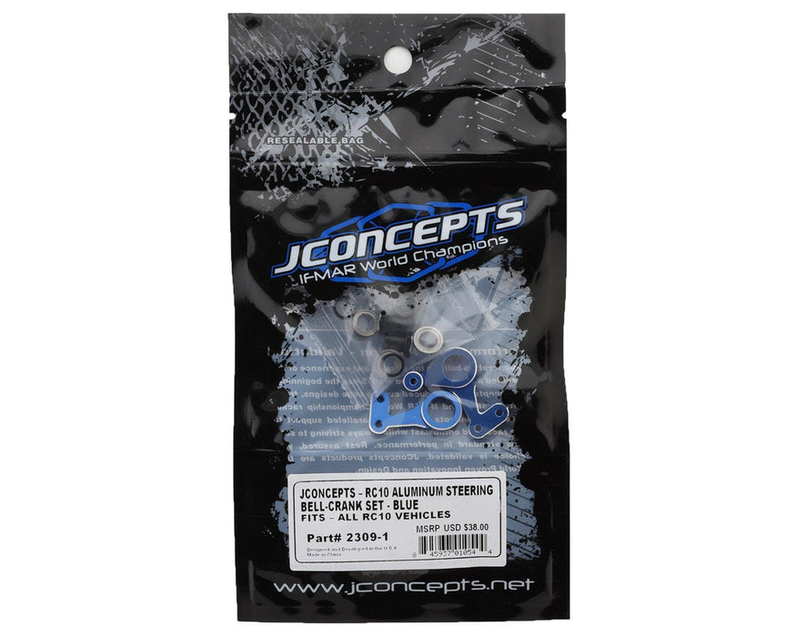 2309-1 JConcepts RC10 Classic Aluminum Steering Bell Crank Set (Blue)