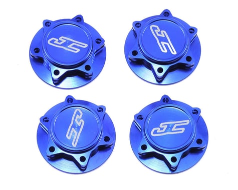 JConcepts 2451-1 Fin 17mm 1/8th Serrated Light Weight Wheel Nut (Blue) (4)