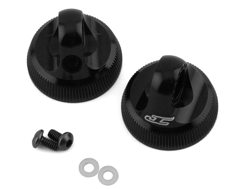 JConcepts Team Associated Fin Aluminum 13mm Shock Cap (Black) (2) 2701-2