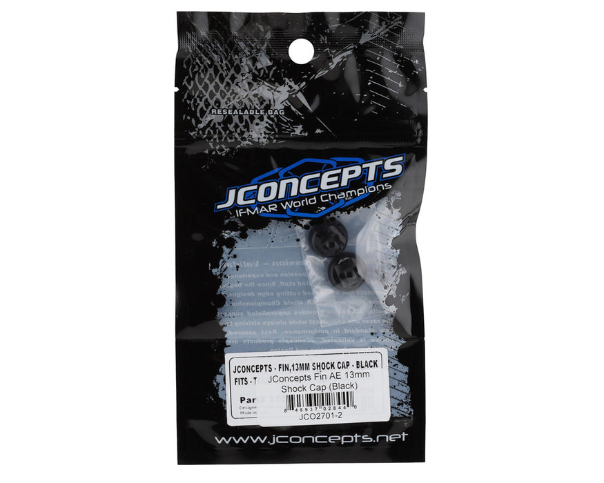 JConcepts Team Associated Fin Aluminum 13mm Shock Cap (Black) (2) 2701-2
