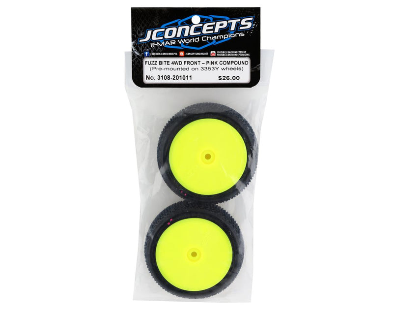 3108-201011 Jconcepts Fuzz Bite 4WD Front Pink Compound, Yellow wheel