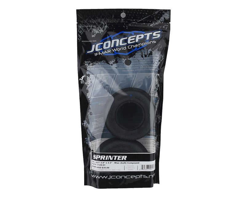 3128-01 JConcepts Sprinter Short Course Dirt Oval Tires (2) (Blue)
