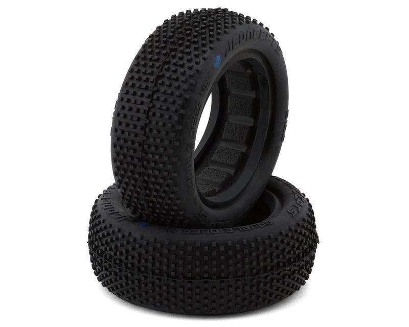 3160-01 JConcepts Double Dee's V2 2.2" 2WD 1/10 Front Buggy Tires (2) (Blue)