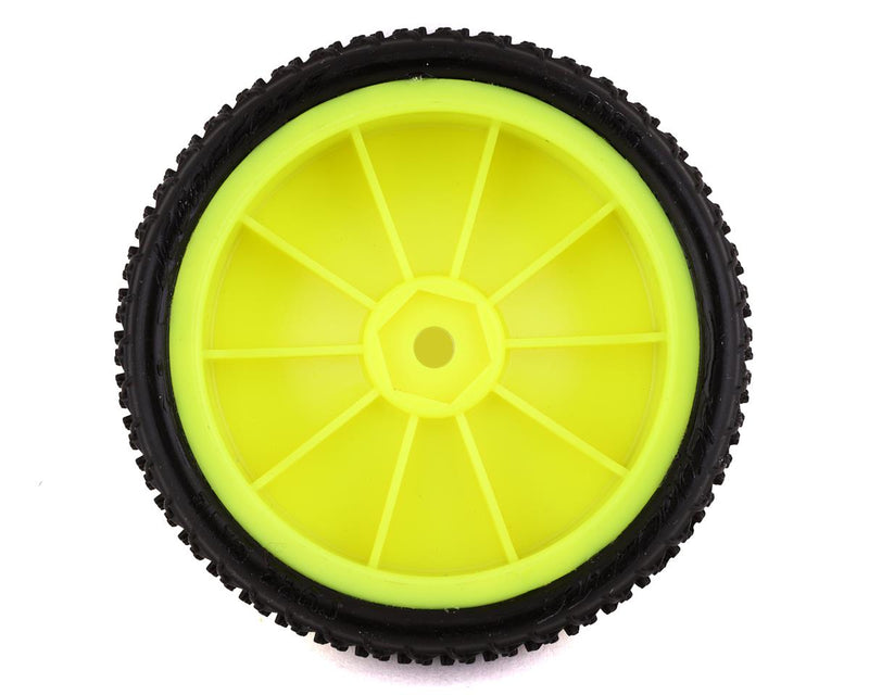 3165-201011 JConcepts Fuzz Bite LP 2.2 Mounted 2WD Front Buggy Tire (Yellow) (2) (Pink) (Carpet) w/12mm Hex