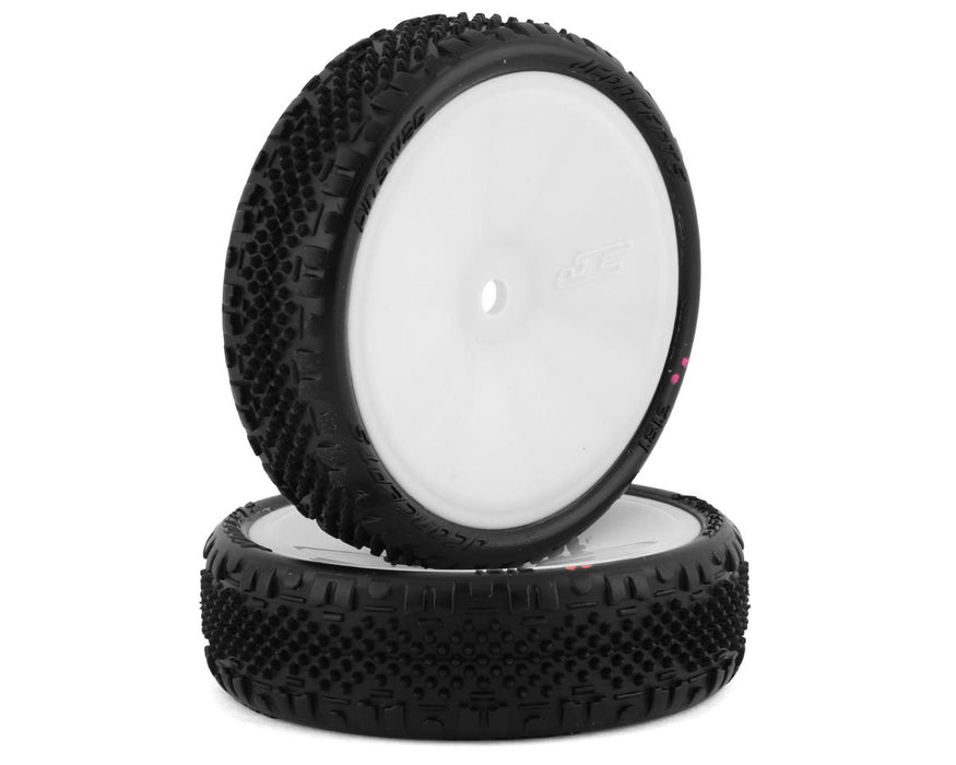 3181-101011 JConcepts Pin Swag Slim 2.2" Pre-Mounted 2WD Front Buggy Carpet Tires (White) (Pink) (2) w/12mm Hex