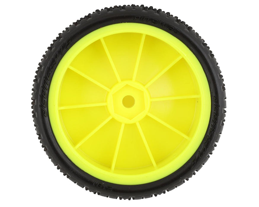 3181-201011 JConcepts Pin Swag Slim 2.2" Pre-Mounted 2WD Front Buggy Carpet Tires (Yellow) (Pink) (2) w/12mm Hex