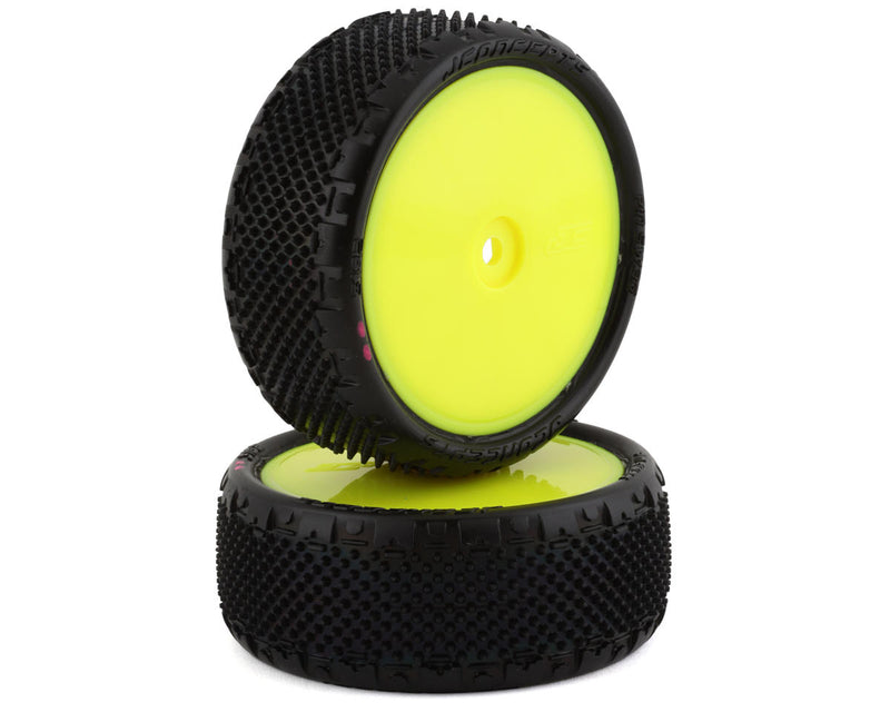 3182-201011 JConcepts Pin Swag 2.2" Pre-Mounted 4WD Front Buggy Carpet Tires (Yellow) (2) w/12mm Hex (Pink)