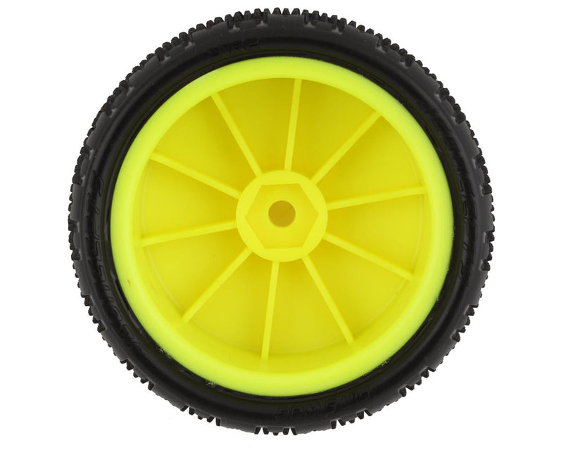 3182-201011 JConcepts Pin Swag 2.2" Pre-Mounted 4WD Front Buggy Carpet Tires (Yellow) (2) w/12mm Hex (Pink)