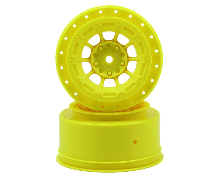 3344Y JConcepts 12mm Hex Hazard Short Course Wheels w/3mm Offset (Yellow) (2) (SC5M)