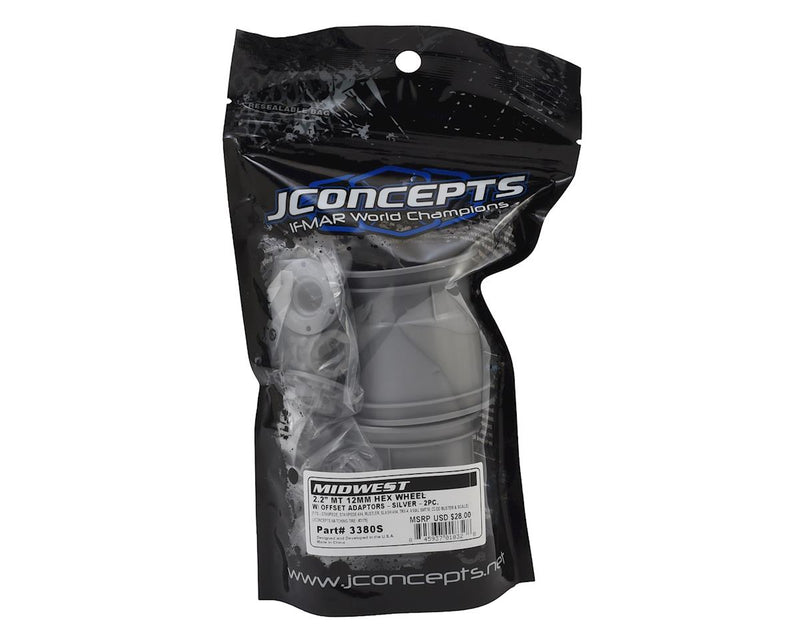 3380S - JConcepts Midwest 2.2 MT 12mm Hex Wheel w/Adaptor, Silver(2)