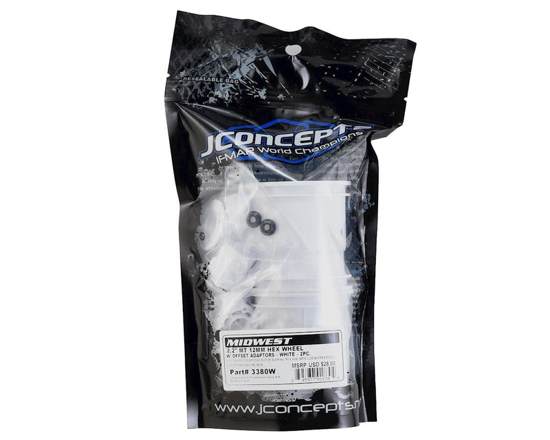 3380W JConcepts Midwest 2.2" Monster Truck Wheel (2) (White) 12mm Hex
