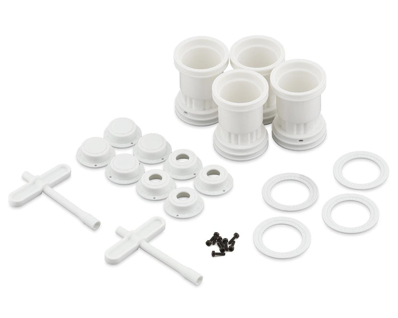 3442W JConcepts Tribute 1/24 Mini Monster Truck Wheels (White) (4)