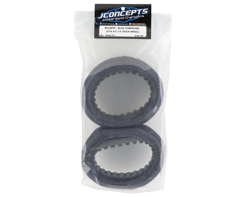 4006-01 JConcepts Relapse 4.0" 1/8th Truggy Tires (2) (Blue)
