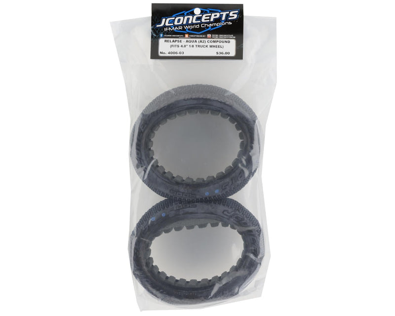 4006-03 JConcepts Relapse 4.0" 1/8th Truggy Tires (2) (Aqua A2)