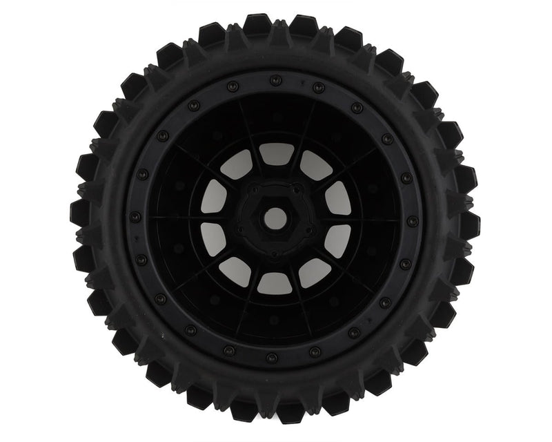 4013-3994 JConcepts Magma Pre-Mounted Monster Truck Tires w/Hazard Wheel (Black) (2) (Platinum)