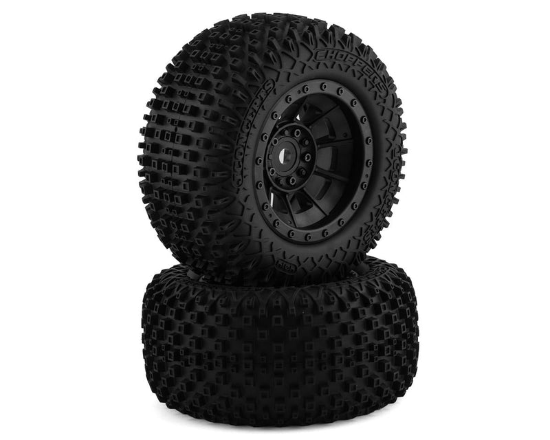 4014-3994 JConcepts Choppers Pre-Mounted Monster Truck Tires w/Hazard Wheel (Black) (2) (Platinum)