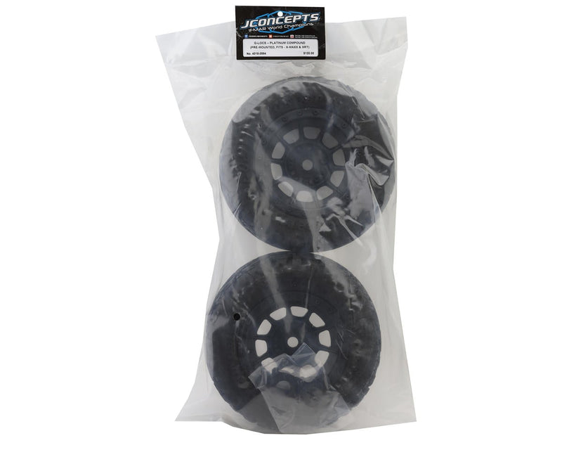 4015-3994 JConcepts G-Locs Pre-Mounted Monster Truck Tires w/Hazard Wheel (Black) (2) (Platinum)