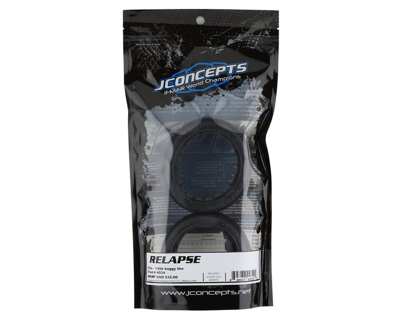 4034-03 JConcepts Relapse 1/8th Buggy Tires w/Foam Inserts (2) (Aqua A2)