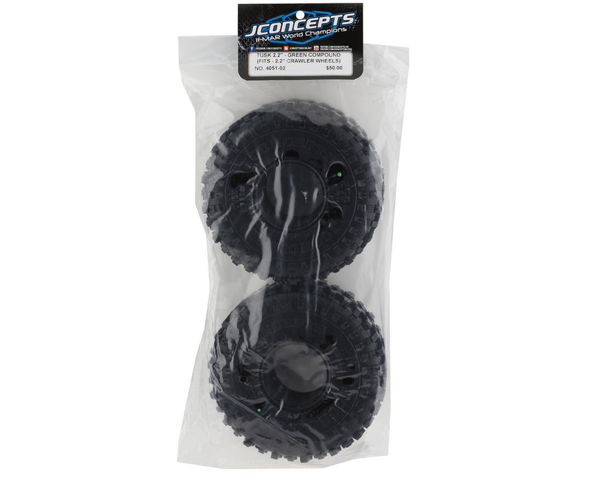 4051-02 JConcepts Tusk 2.2" All Terrain Rock Crawler Tires (2) (Green) (OD - 5.79”)