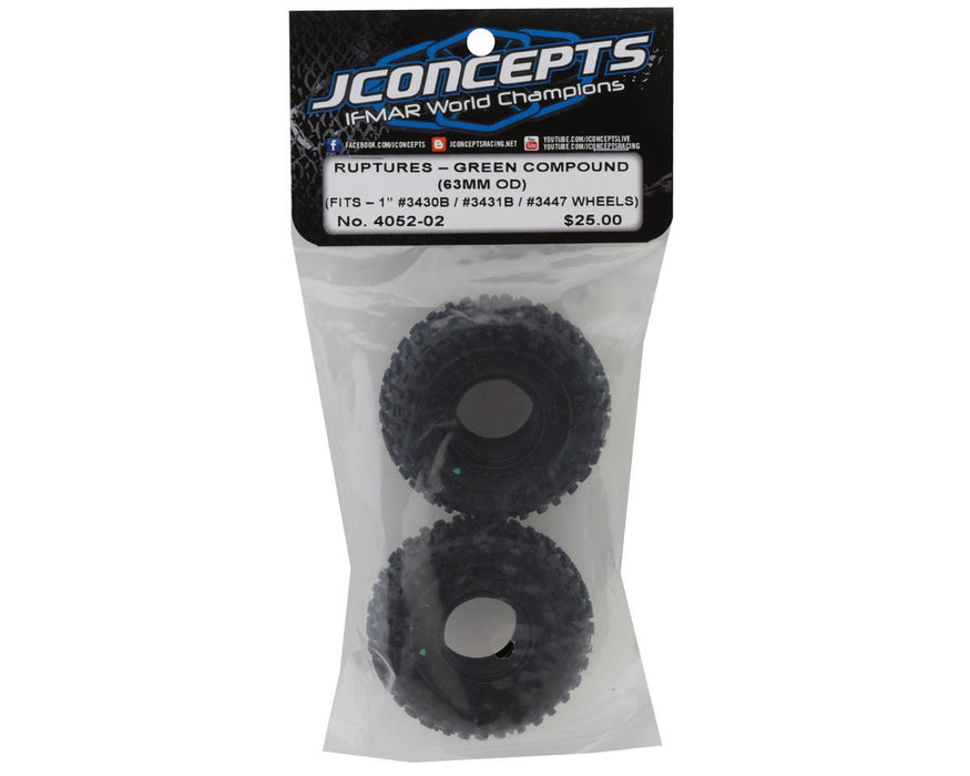 4052-02 JConcepts Ruptures 1.0" Micro Crawler Tires (63mm OD) (2) (Green)
