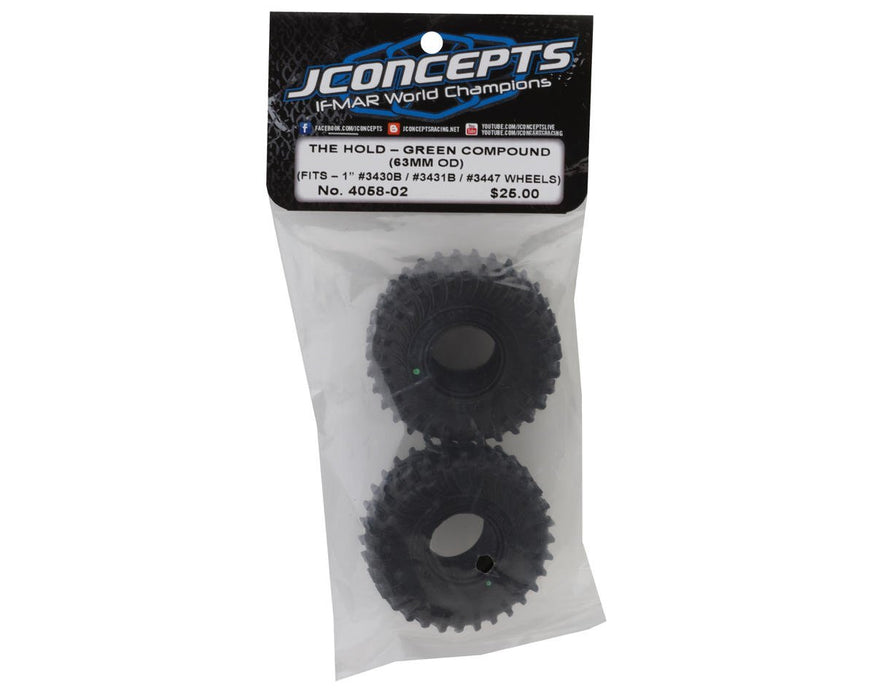 4058-02 JConcepts The Hold 1.0" Micro Crawler Tires (63mm OD) (2) (Green)