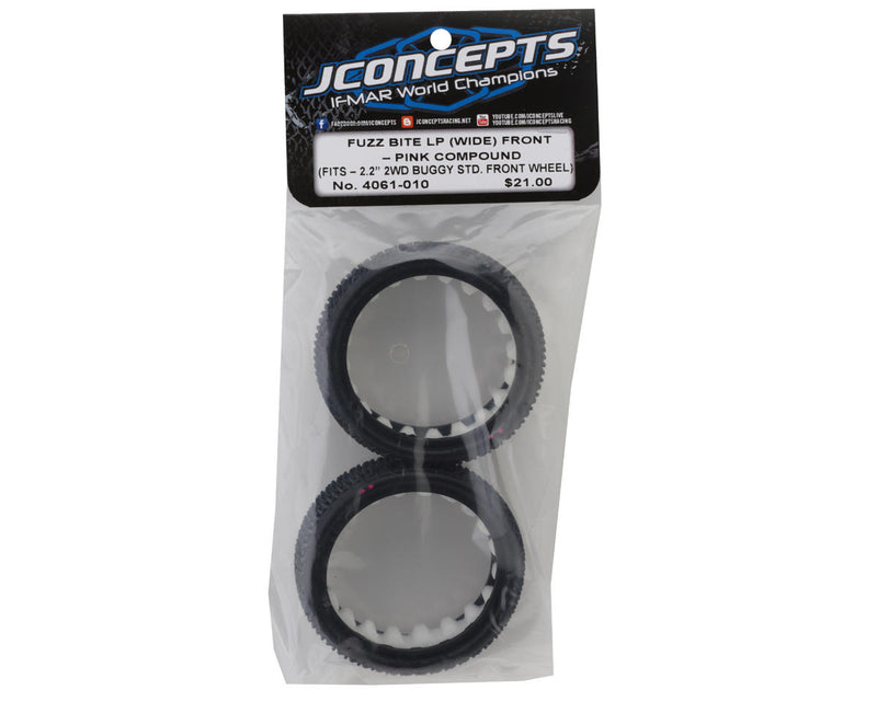4061-010 JConcepts Fuzz Bite Wide Carpet 2.2" 2WD Front Buggy Tires (2) (Pink)