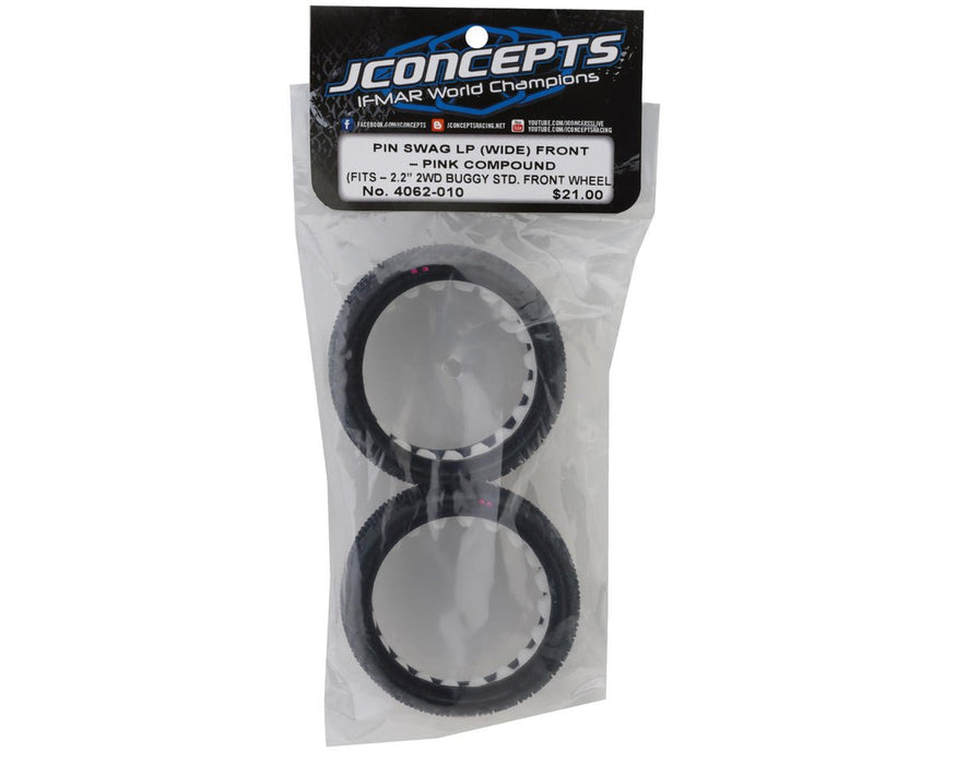 4062-010 JConcepts Pin Swag LP Wide 2.2" 2WD Front Buggy Carpet Tires (2) (Pink)