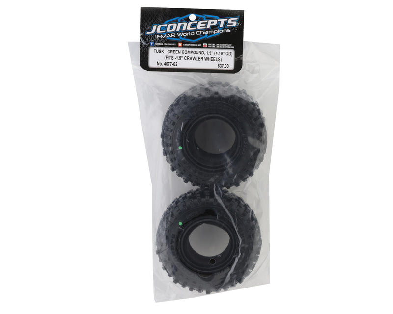 4077-02 JConcepts Tusk 1.9" All Terrain Crawler Tires (2) (4.19" - Class 1) (Green)