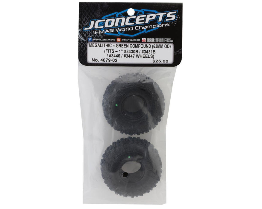 4079-02 JConcepts Megalithic 1.0" Micro Crawler Tires (2) (63mm OD) (Green)