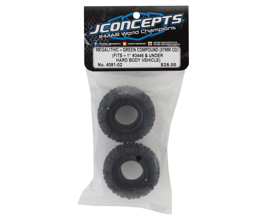 4081-02 JConcepts Megalithic 1.0" Micro Crawler Tires (2) (57mm OD) (Green)