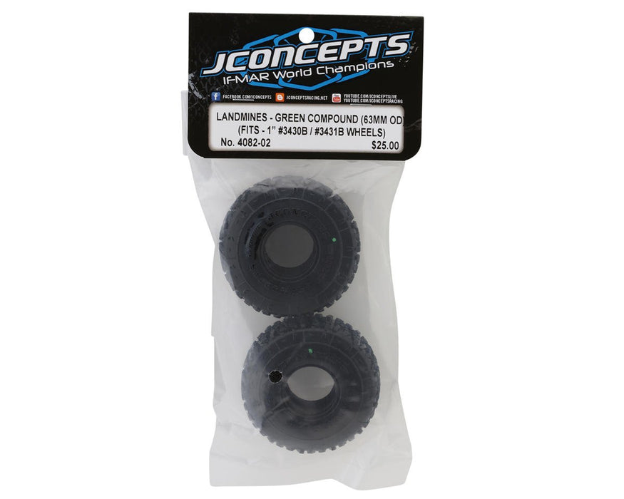 4082-02 JConcepts Landmines 1.0" Micro Crawler Tires (2) (63mm OD) (Green)