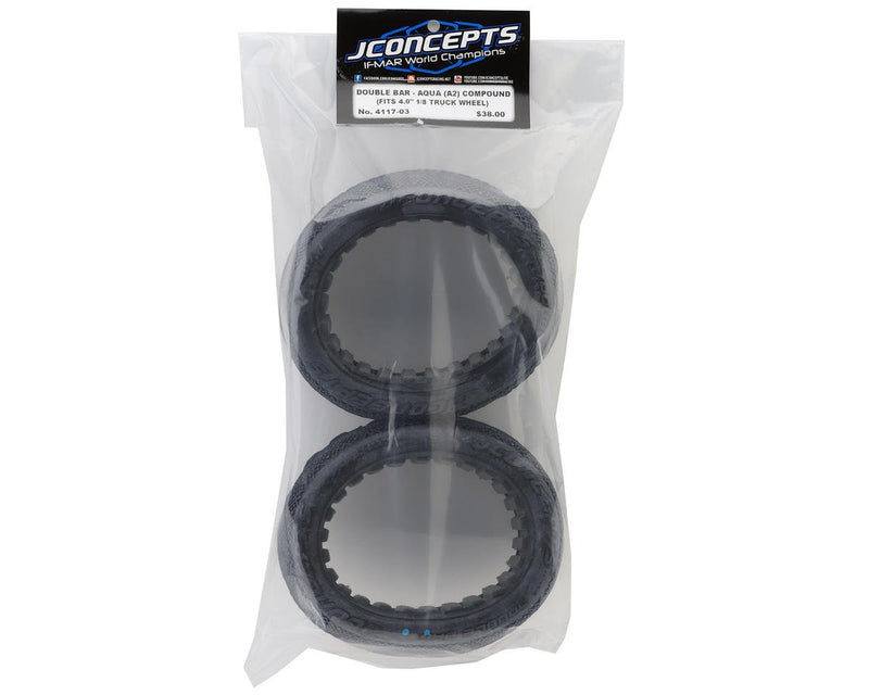 4117-03 JConcepts Double Bar 4.0" 1/8th Off-Road Truggy Tires (2) (Aqua A2)