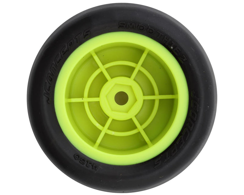 4130-2221 JConcepts Mini-B/Mini-T Smoothie 2 Pre-Mounted Rear Tires (Yellow) (2) (Green)