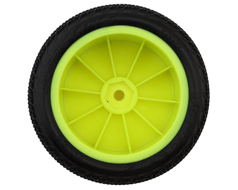 4169-201021 JConcepts 3DP 2.2" Pre-Mounted Rear Buggy Carpet Tires (Yellow) (2) (Pink) w/12mm Hex