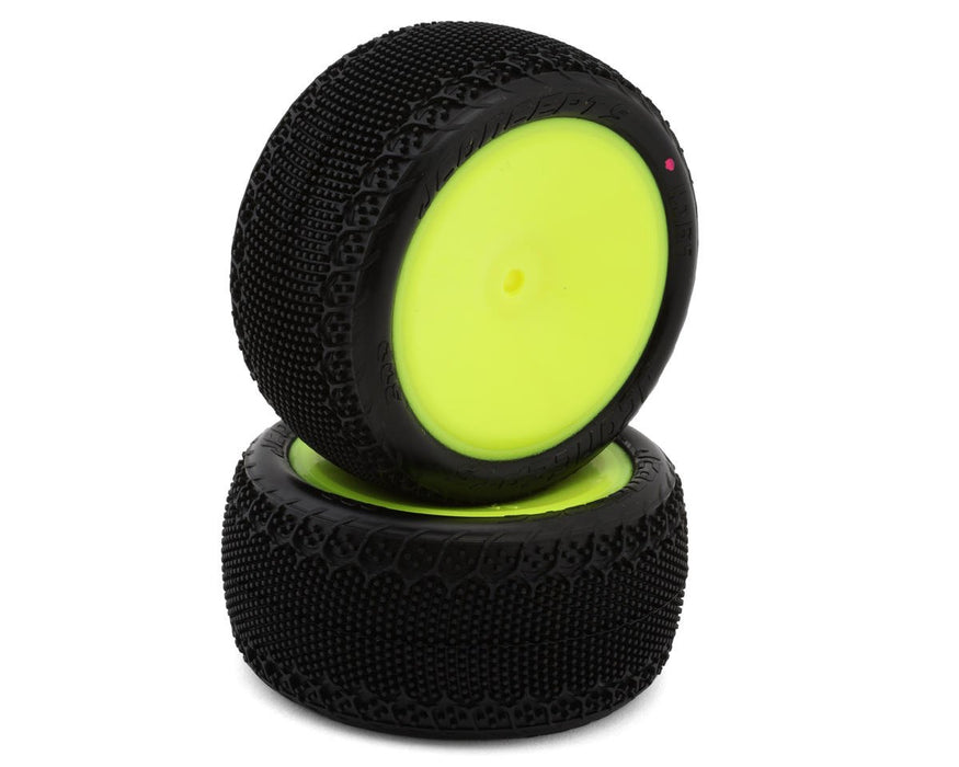 4169-201021 JConcepts 3DP 2.2" Pre-Mounted Rear Buggy Carpet Tires (Yellow) (2) (Pink) w/12mm Hex