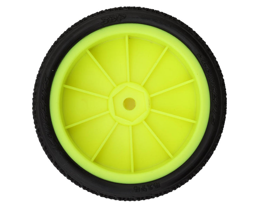 4174-201011 JConcepts 3DP 2.2" Pre-Mounted 2WD Front Buggy Carpet Tires (Yellow) (2) (Pink) w/12mm Hex