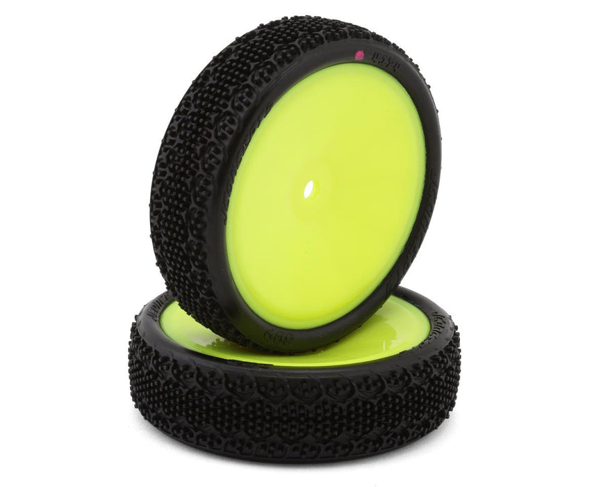 4174-201011 JConcepts 3DP 2.2" Pre-Mounted 2WD Front Buggy Carpet Tires (Yellow) (2) (Pink) w/12mm Hex