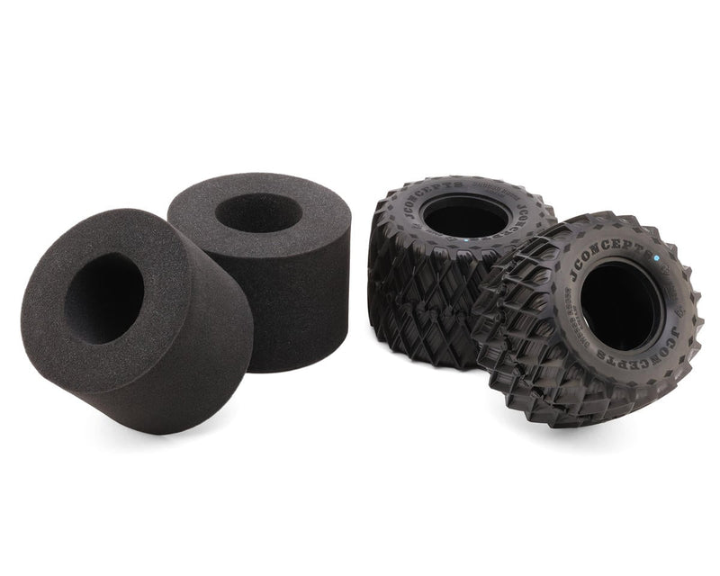 4181-01 JConcepts Cheese Racer 2.6" Monster Truck Tires (2) (Blue) w/Foam Inserts