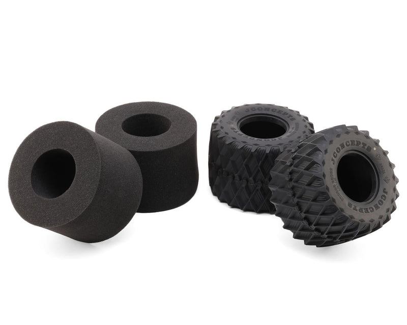 4181-05 JConcepts Cheese Racer 2.6" Monster Truck Tires (2) (Gold) w/Foam Inserts