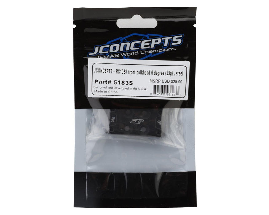 5183S JConcepts RC10B7/B7D Steel Front Bulkhead (0°) (25g)