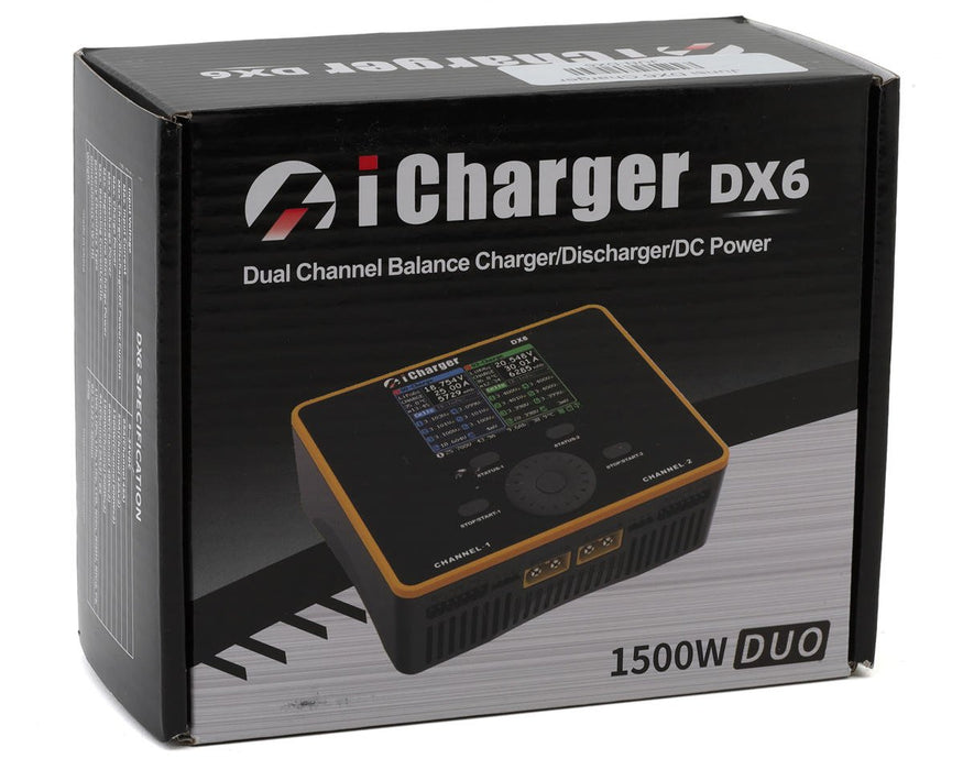 JUN-DX6 Junsi iCharger DX6 DC Dual LiPo/Life/NiMH/NiCD Battery Charger (6S/50A/1500W)