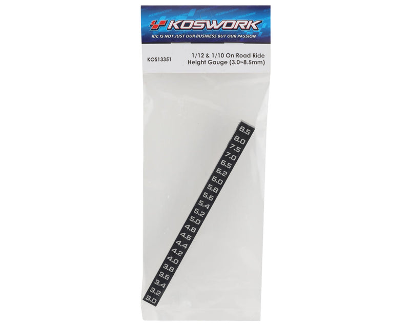 KOS13351 Koswork 1/12 & 1/10 On Road Ride Height Gauge (3.0-8.5mm)